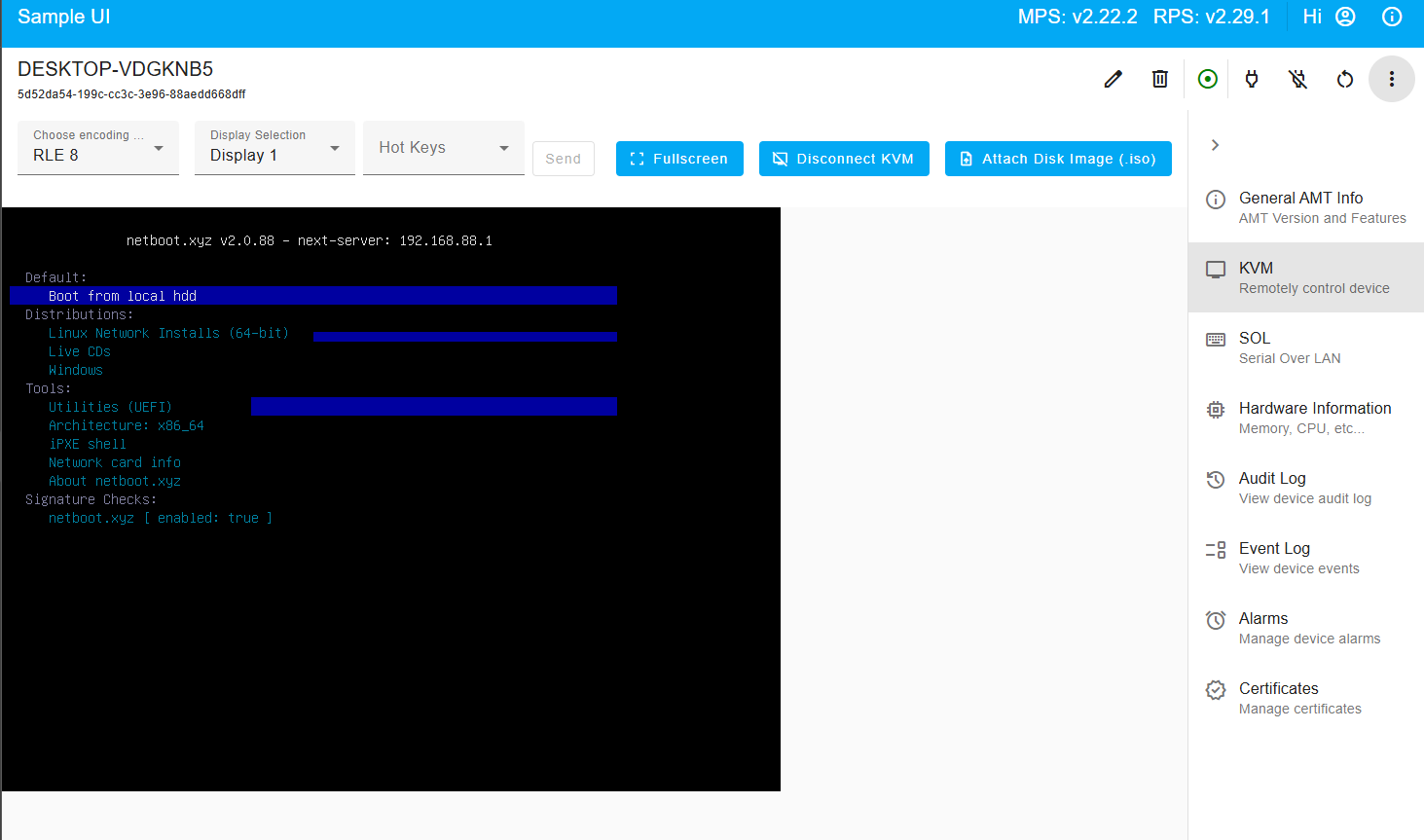 Figure 20: Booting into Local PBA (.efi)